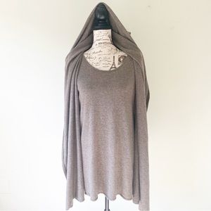 NEW Miilla hooded sweater coat vest L grey